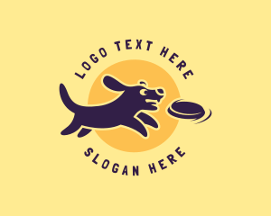 Adoption - Cute Dog Frisbee logo design