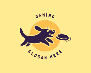 Cute Dog Frisbee  Logo
