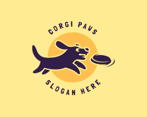 Corgi - Cute Dog Frisbee logo design