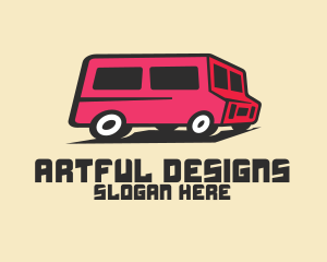 Illustration - Pink Van Transport logo design