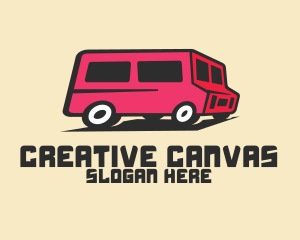 Illustration - Pink Van Transport logo design