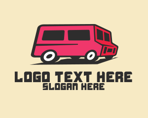 Illustration - Pink Van Transport logo design