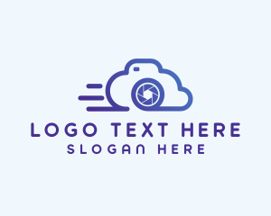 Line Art - Gradient Cloud Camera logo design