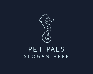 Seahorse Animal Pet logo design