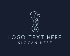 White - Seahorse Animal Pet logo design