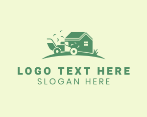 Field - House Lawn Mower Landscaping logo design