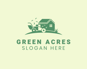 House Lawn Mower Landscaping logo design
