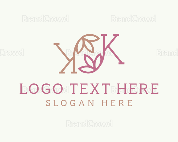 Beauty Flower Boutique Letter K Logo
