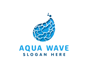 Ocean Water Droplet logo design
