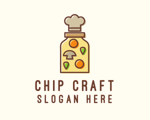 Food Jar Chef Hat logo design