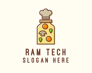 Food Jar Chef Hat logo design