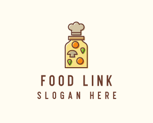 Food Jar Chef Hat logo design