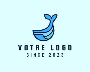 Underwater - Geometric Whale Animal logo design