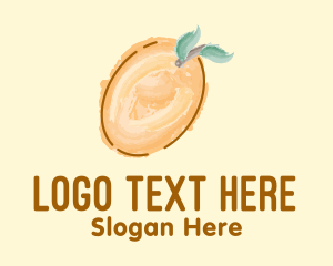 Organic Food - Cute Mango Watercolor logo design