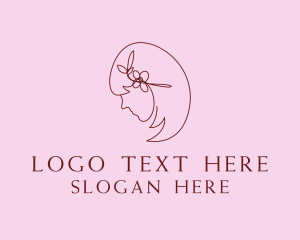 Cosmetics - Flower Hair Girl logo design