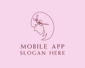 Skin Care - Flower Hair Girl logo design