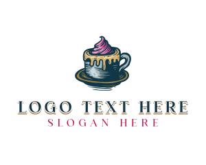 Vintage - Sweet Cupcake Icing logo design