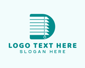 Teal - Window Blinds Letter D logo design