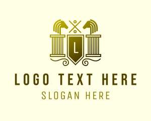 Equestrian - Legal Horse Column logo design