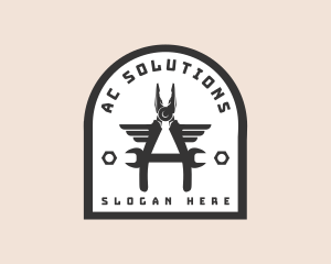 Mechanic Pliers Wrench logo design