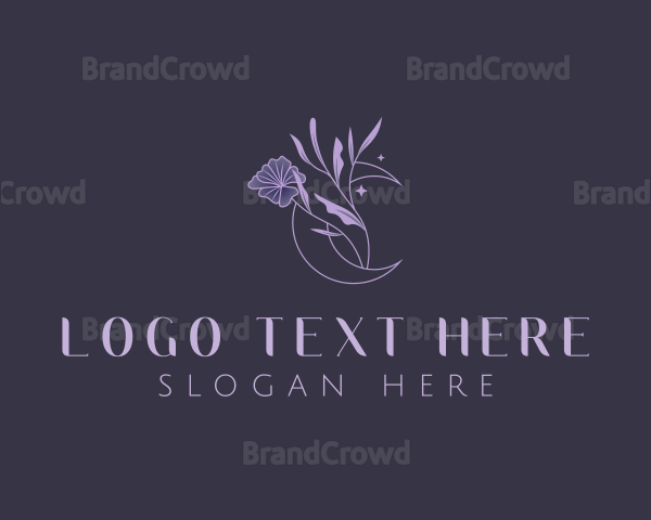 Floral Crescent Moon Logo