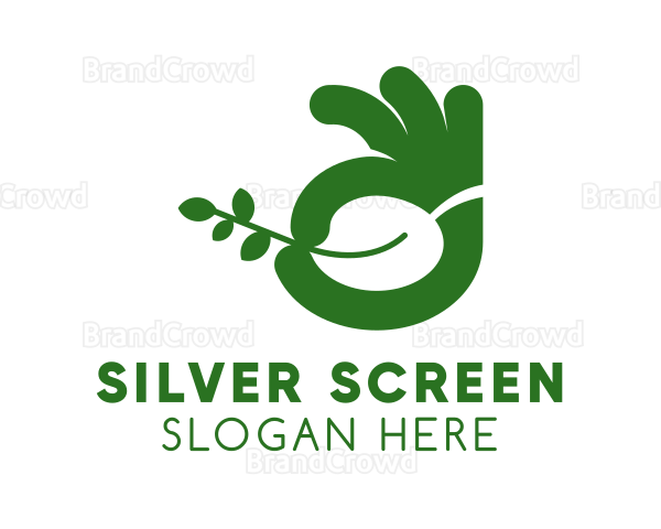 Vegan Leaf Hand Logo