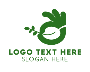 Plantation - Vegan Leaf Hand logo design