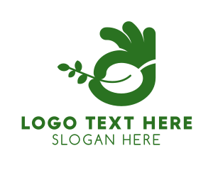 Ecology - Vegan Leaf Hand logo design