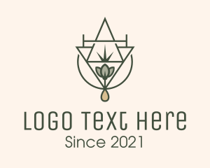 Meditation - Herb Leaf Droplet logo design