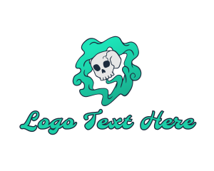Hobby - Spooky Smoking Skull logo design
