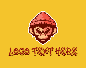 Hiphop - Monkey Hiphop Rebel logo design