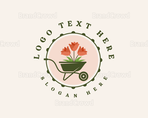 Flower Garden Wheelbarrow Logo