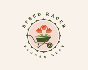 Planting - Flower Garden Wheelbarrow logo design