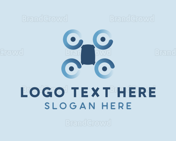 Drone Quadcopter Gadget Logo