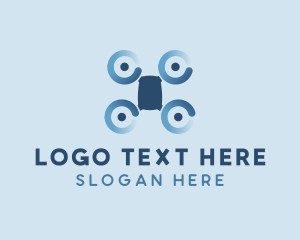 Surveillance - Drone Quadcopter Gadget logo design