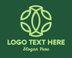 Green Leaf Pattern logo design