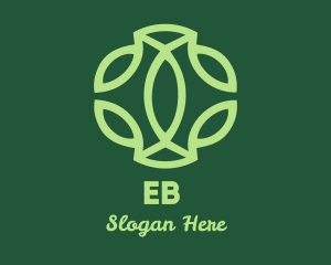 Vegetarian - Green Leaf Pattern logo design