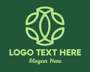 Vegan - Green Leaf Pattern logo design