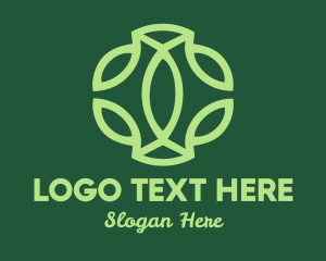 Green Leaf Pattern Logo