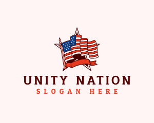 USA Patriot Flag logo design