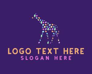 Species - Colorful Giraffe Paint logo design