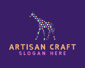 Colorful Giraffe Paint logo design