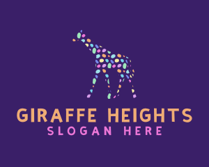 Colorful Giraffe Paint logo design