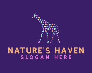 Species - Colorful Giraffe Paint logo design