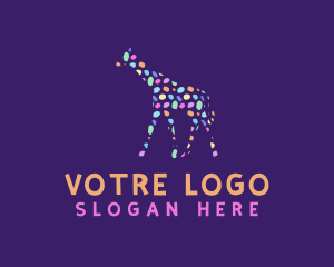 Safari - Colorful Giraffe Paint logo design