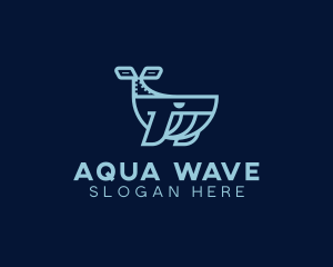 Oceanic - Ocean Whale Animal logo design