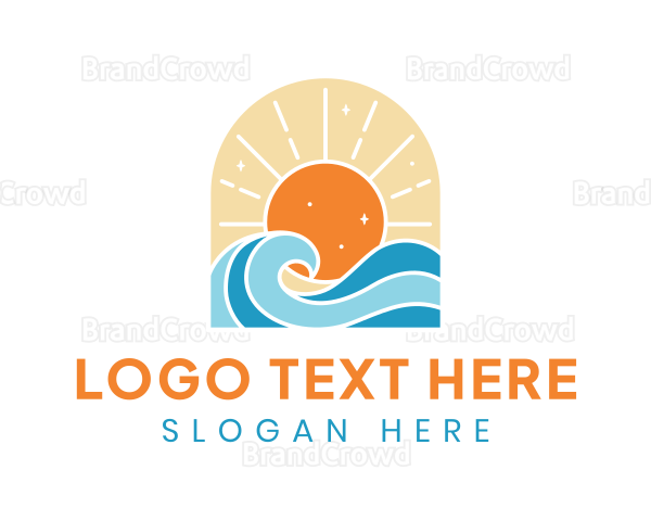 Summer Beach Waves Logo