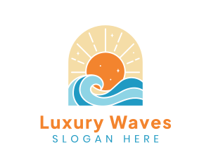 Summer Beach Waves logo design