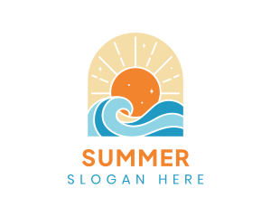 Summer Beach Waves logo design