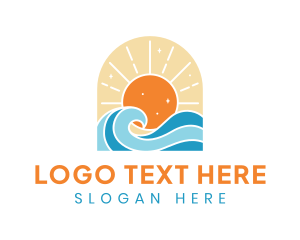 Ocean - Summer Beach Waves logo design
